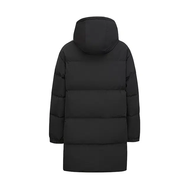 美特斯邦威 条纹连帽宽松拉链长袖羽绒服 男款