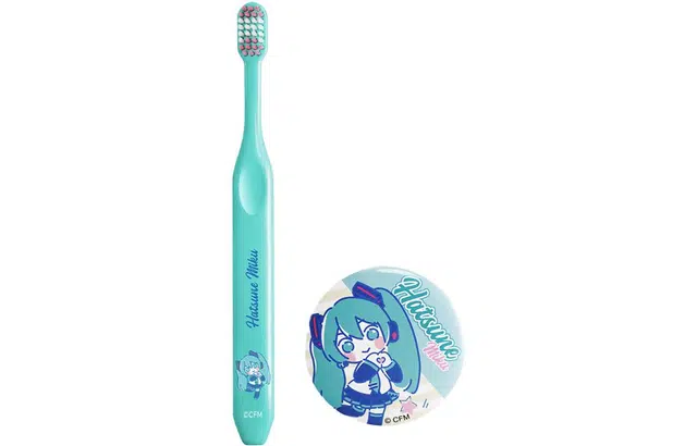 灵动创想 初音未来 爱牙系列 软毛葱绿粉色牙刷 谷圈挂件