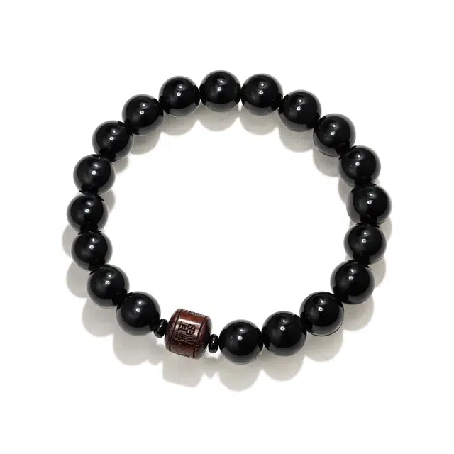 北隐 国风新中式招财转运  复古个性 黑曜石 手串 男女同款情侣款
