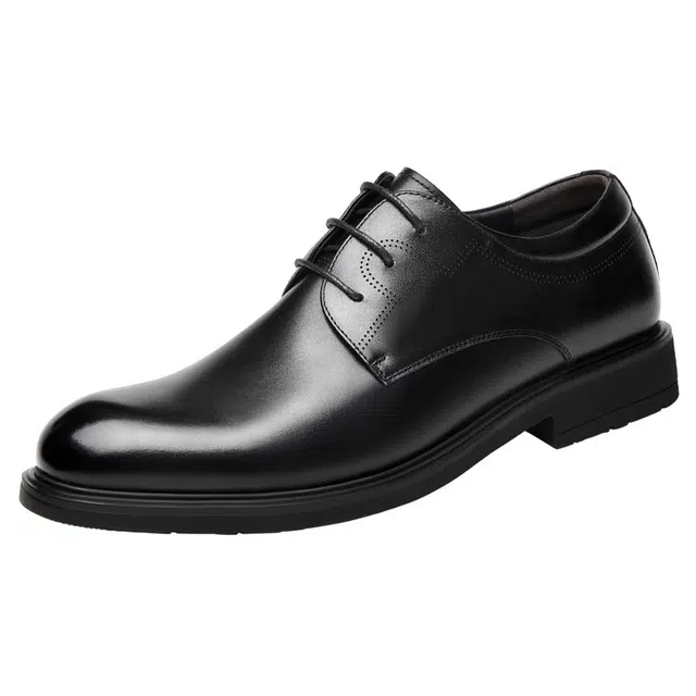 年走索 牛皮革 时尚经典 舒适百搭 正装皮鞋 男款 黑色
