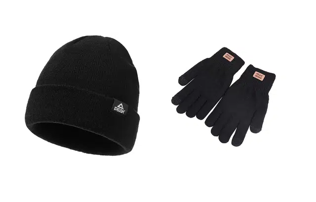 匹克 秋冬季加厚保暖 帽子手套两件套 针织帽 绒线帽 男女同款情侣款 黑色灰色