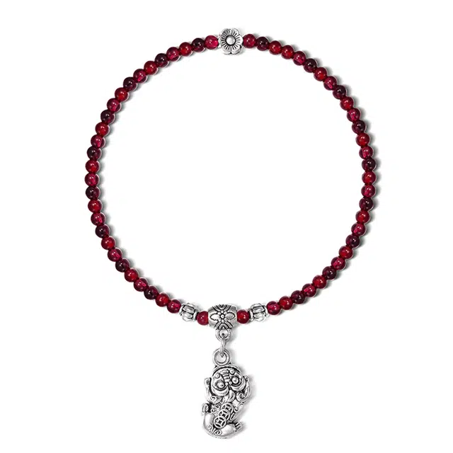 祝富礼 新中式招财金蟾转运吞金兽 国潮设计感多圈气质复古 玛瑙 玉石手串 女款