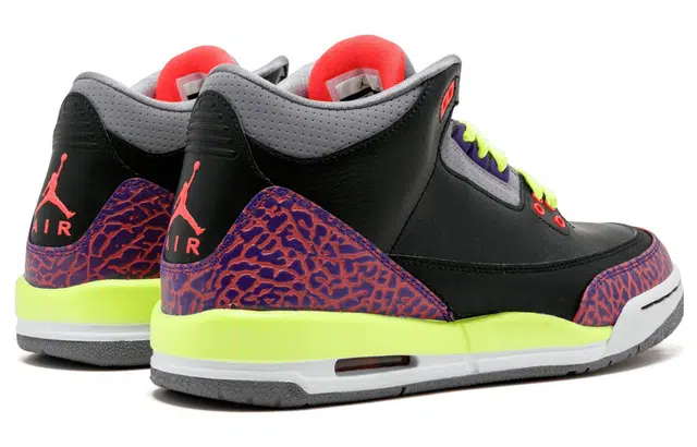 Jordan Air Jordan 3 Retro Black Atomic Red Volt