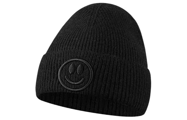 优幽兰 韩版显脸小 笑脸大头围 聚酯纤维 绒线帽 男女同款情侣款