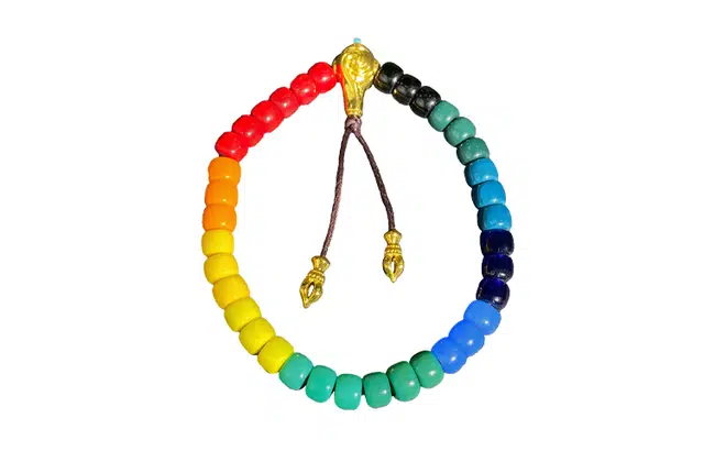 鲤晶 国潮 大彩虹 简约轻奢高级感 琉璃 玉石手串 男女同款情侣款