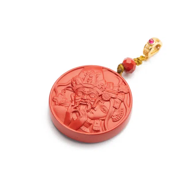 仙源 招财进宝海纳百川 扎基拉姆护佑文玩 再造辰砂朱砂 玉石吊坠 男女同款情侣款