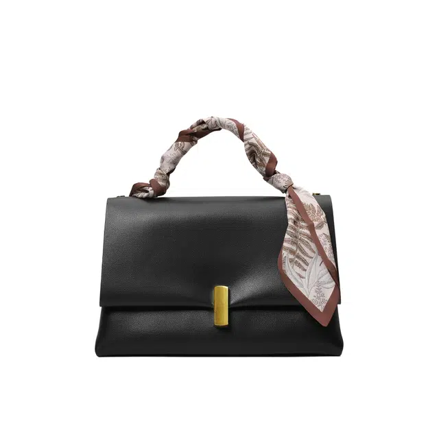 西木汀 重新长大 高级感通勤百搭大容量妈妈包复古时尚气质 牛皮 单肩包斜挎包手提包 中号 女款 黑色/咖啡色/乳白色