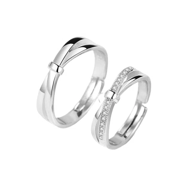 阡陌 为爱打结 轻奢爱情甜蜜开口 蜜恋 国潮 合金 戒指 男女同款情侣款