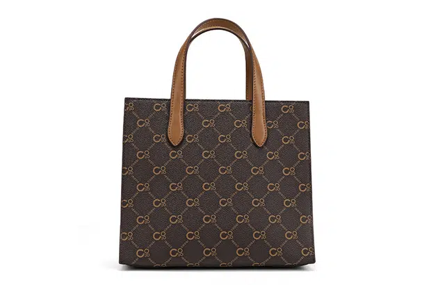 COOGI Logo Strap Shoulder Bag Medium Ivory Brown