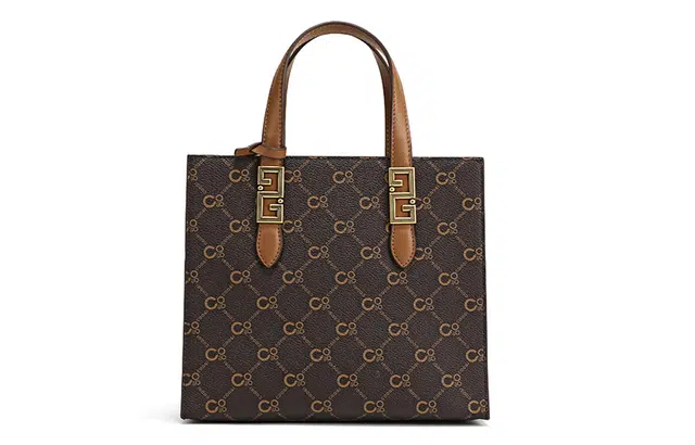 COOGI Logo Strap Shoulder Bag Medium Ivory Brown