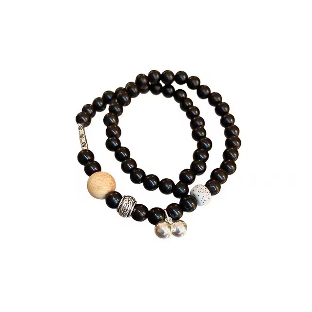 奥斯坦汀 新中式复古 合金 木作手链 女款 黑檀