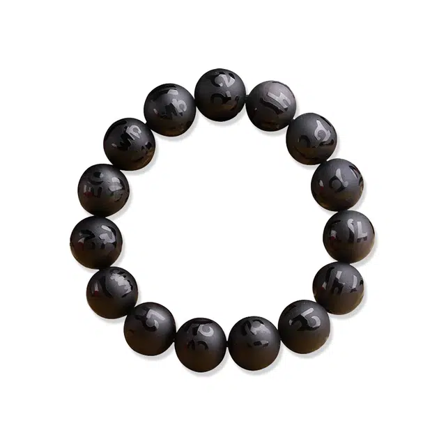 陌阡雪 新中式精美细腻高级磨砂质感 黑曜石 玉石手串 男女同款情侣款