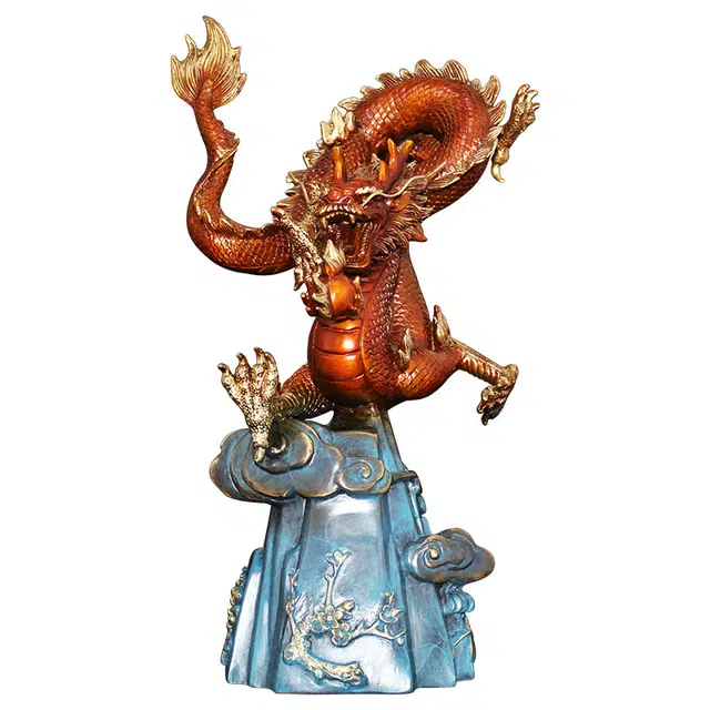 钵提 《四季兴隆》红棕色 潮流衍生品 龙摆设雕像