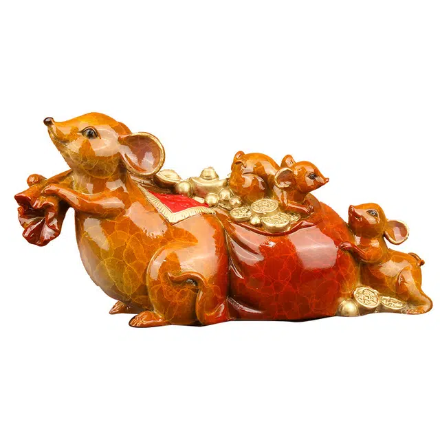 钵提 满载而归 潮流衍生品 铜老鼠雕像摆件 招财鼠生肖贺岁新年