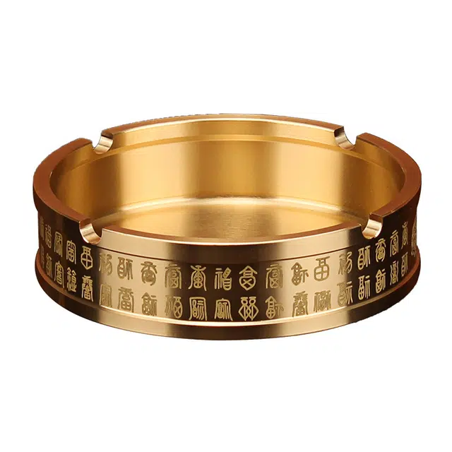 钵提 创意铜质烟缸 客厅办公室茶桌烟灰缸 防摔中式工艺雕塑摆件 潮流衍生品