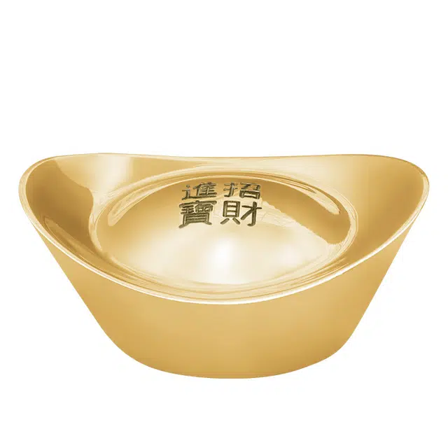 钵提 大小号黄铜渡金元宝 摆件雕像 招财进宝 聚宝盆装饰品 潮流衍生品