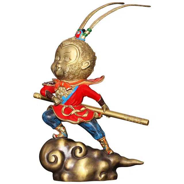 钵提 铜孙悟空美猴王 腾云驾雾齐天大圣 如意金箍棒铜器 潮流衍生品 摆件工艺品