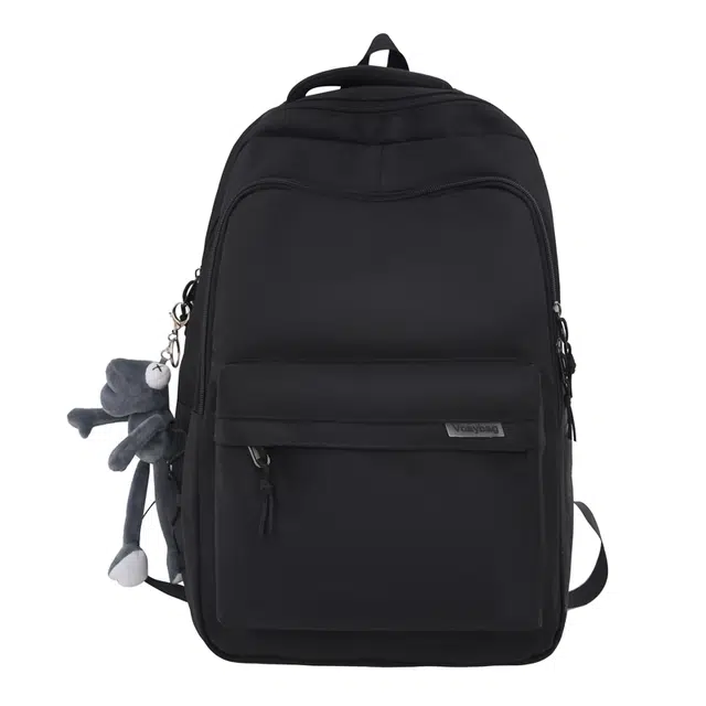 德力熊 拉链开合 尼龙 书包背包双肩包 男女同款情侣款 黑/灰/白