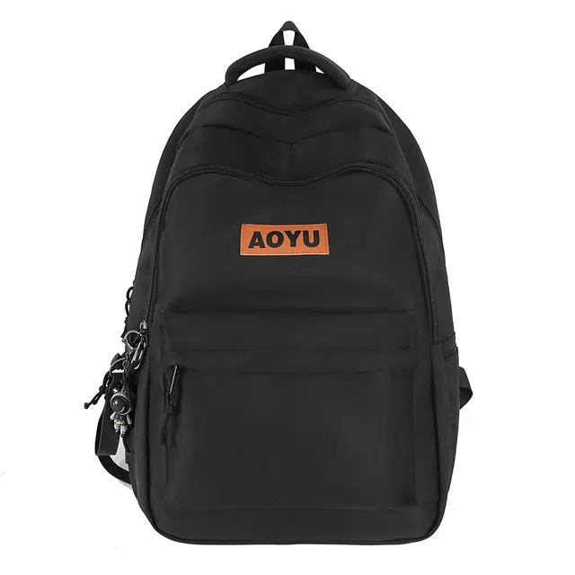 德力熊 拉链开合 尼龙 书包背包双肩包 常规 男女同款情侣款 黑/白/灰