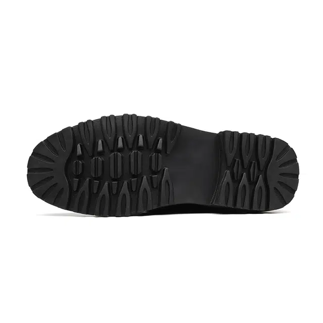 二层牛皮 舒适厚底防滑百搭时尚潮流 男士休闲鞋 男款 经典黑色