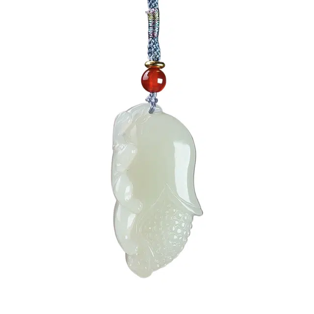 舒杰 岁岁平安玉米小众中式设计 和田玉 项链 男女同款情侣款 白玉