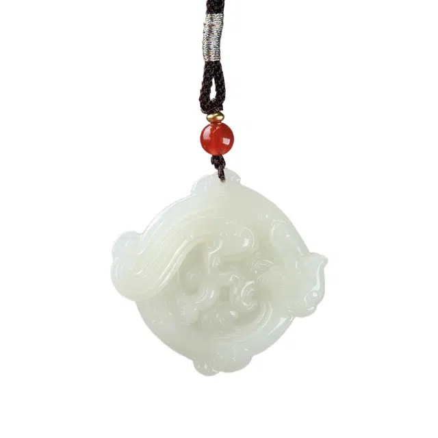 舒杰 中式国潮设计 和田玉 项链 男女同款情侣款 白玉