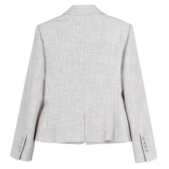 米思阳 气质职业短款修身一粒扣纯色通勤西装 女款 燕麦色