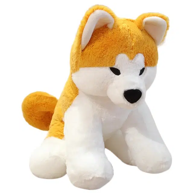 波比熊 可爱坐立秋田犬 狗狗汪星人 玩偶 毛绒公仔