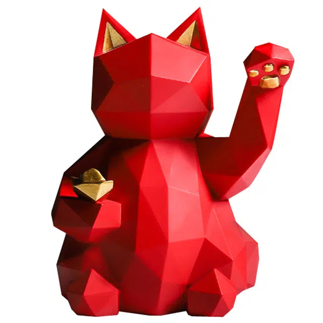 钵提 几何招财猫 家居店面工艺品 潮流衍生品