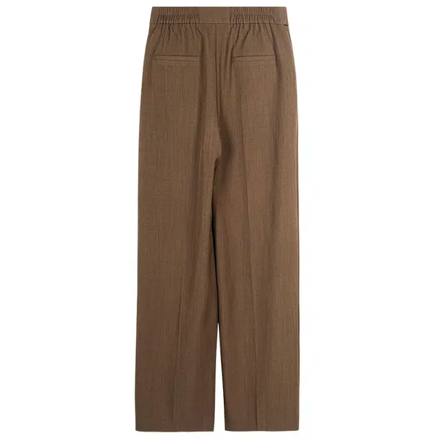 米思阳 通勤时尚直筒高腰纯色休闲裤 女款 咖啡色