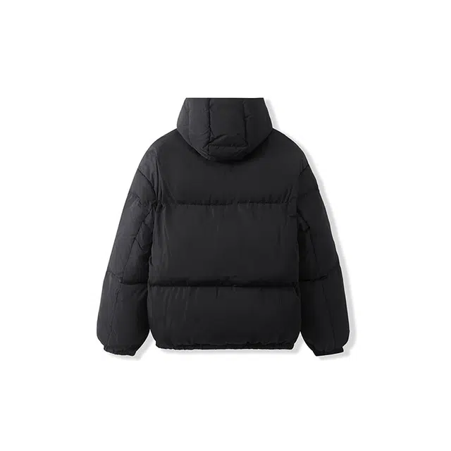 我是大卫 日系纯色休闲短款保暖加厚连帽棉服 男女同款