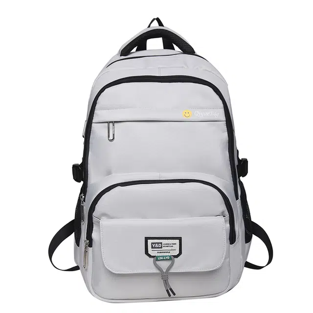 德力熊 大容量纯色 尼龙 书包背包双肩包 常规 男女同款情侣款 蓝色/灰色/黑色/卡其色