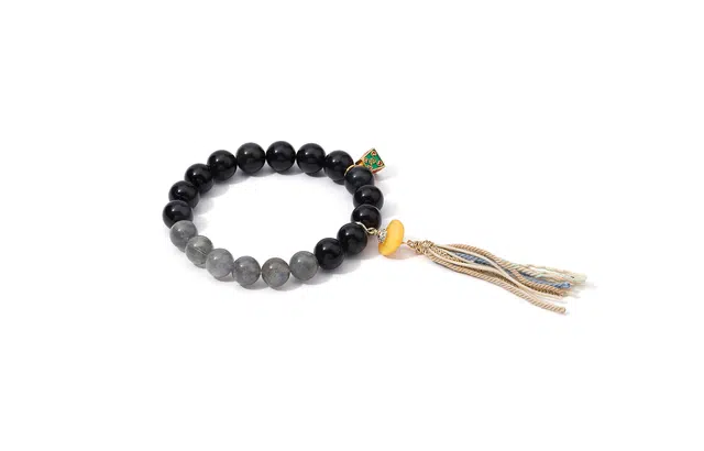 鶄鲤 国潮新中式 高级感小众 黑曜石 玉石手串 男女同款情侣款