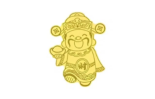 鸳鸯金楼 财神爷手机贴片 招财暴富 足金 一口价 金片 男女同款情侣款