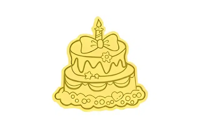 鸳鸯金楼 生日蛋糕手机贴片 足金 一口价 金片 男女同款情侣款