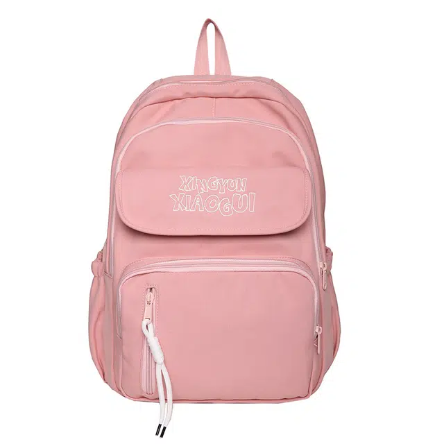 德力熊 大容量 尼龙 书包背包双肩包 男女同款情侣款 粉/蓝/黑/白/绿