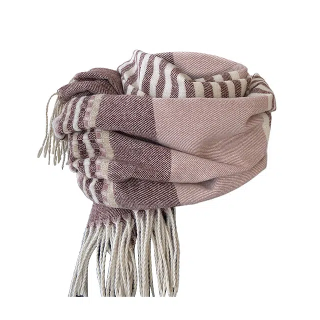 浪莎 秋冬季围巾仿羊绒格子围脖 学生甜美加厚长款流苏围巾 男女同款情侣款