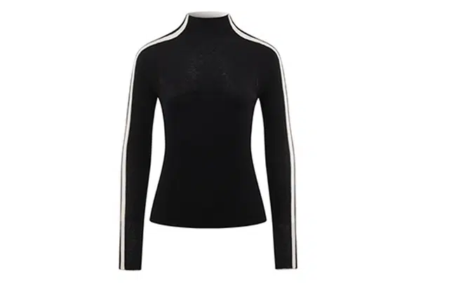 艾莱依 半高领套头拼色条纹打底毛衣 女款