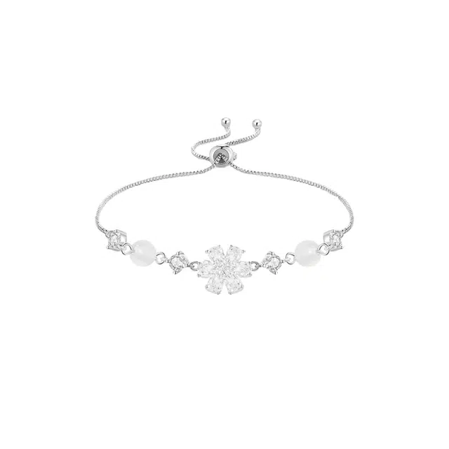 华髻 国潮‘莫离’小清新茉莉花“为爱而生” 高级感花朵可调节轻奢 合金 手链 女款