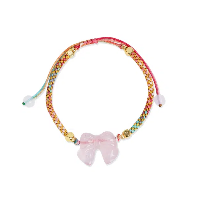 陌阡雪 国风小清新渐变蝴蝶结 水晶 玉石手链 女款
