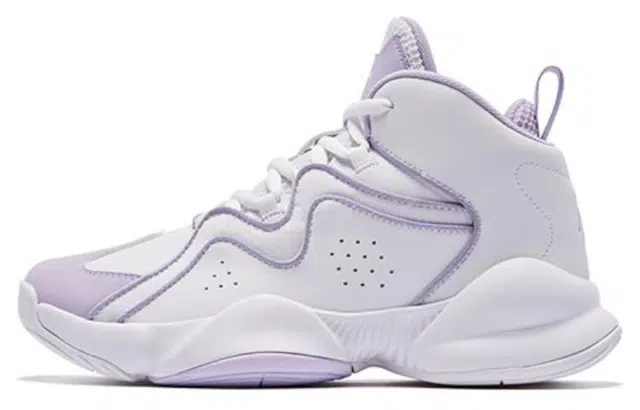 Jordan High-Top Basketball Shoes White Purple