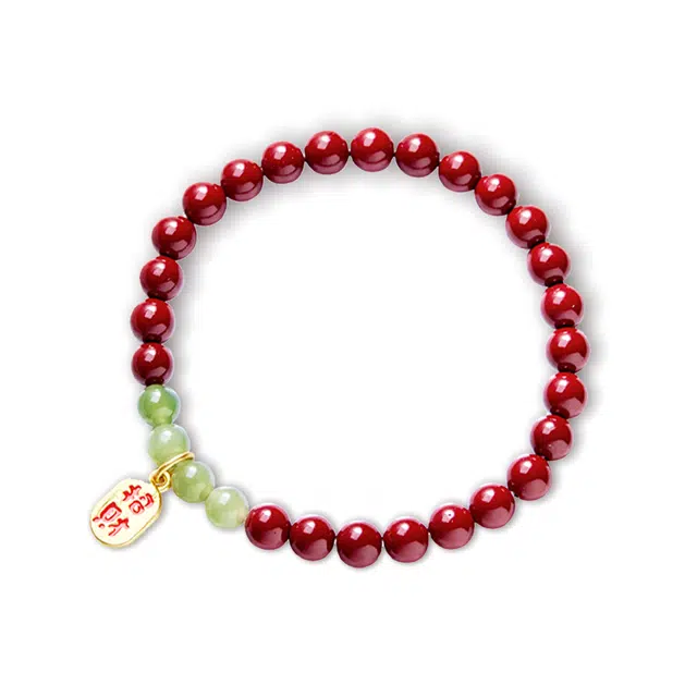 琳琯瑛 新中式气质小众设计高级感 再造辰砂朱砂 玉石手串 女款