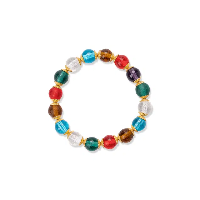 陌阡雪 新中式国风多宝多彩佛珠 琉璃 玉石手串 男女同款情侣款