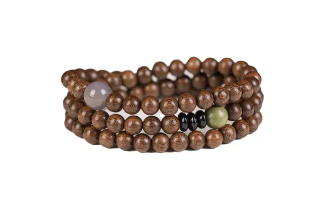 天纵 指间山色 国风清冷感小众设计富贵国潮 檀木 手串 女款 绿檀