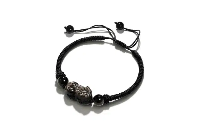 水贝之星 祥瑞貔貅 国潮精致吞金兽可调节手工编织绳森系复古轻奢霸气小众招财转运 织物 手链 男女同款情侣款