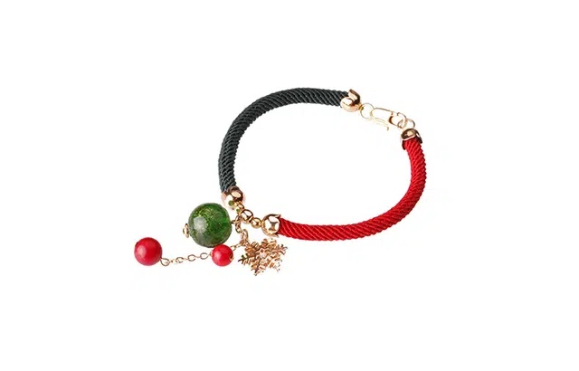 凤凰涅磐 原创手工编织复古雪花 民族风国潮小众平安转运新中式编织 琉璃 玉石手链 女款 礼盒