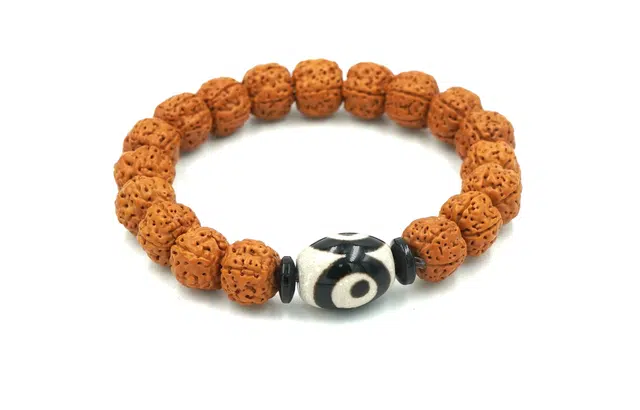 天纵 藏式老型珠鬼眼玛瑙招财转运文玩国潮国风复古风小众设计 金刚菩提 手串 男女同款情侣款