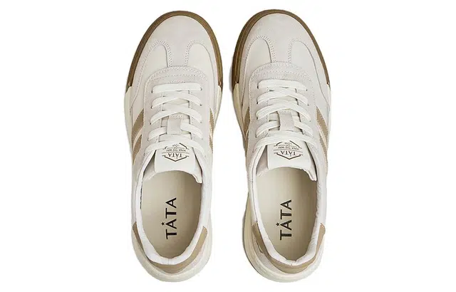 他她 二层牛皮 潮流运动经典 学院风 舒适百搭通勤 复古厚底耐磨增高 德训 休闲 板鞋 男款