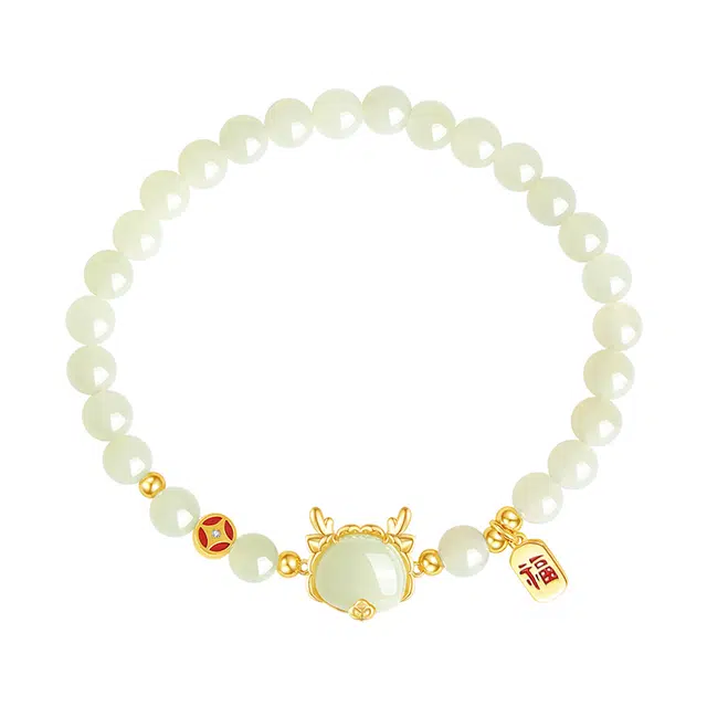 万娜 小福龙 本命年转运手饰 玉髓 玉石手串 女款