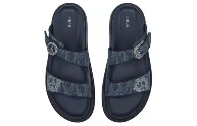 Dior Tears Denim Slides Blue